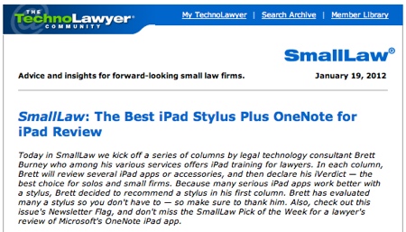 TechnoLawyer SmallLaw Brett Burney The Best iPad Stylus