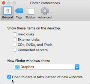 Finder in Mac OS X to create new tabs instead of windows