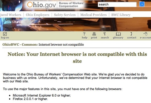 Ohio Bureau of Workers Compensation homepage