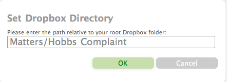 Rocket Matter Dropbox directory 