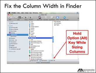 Fix the Column Width in Finder Ben Stevens ABA TECHSHOW 2011