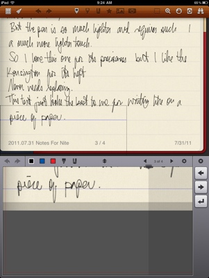 Noteshelf Zoom Mode writing setup