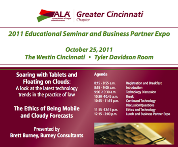 Cincinnati Association of Legal Administrators iPads Cloud Computing Brett Burney