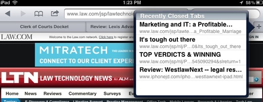 Recent Closed Tabs-10 Tips for Using Mobile Safari on an iPad