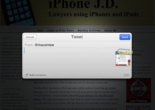 Tweet-10 Tips for Using Mobile Safari on an iPad
